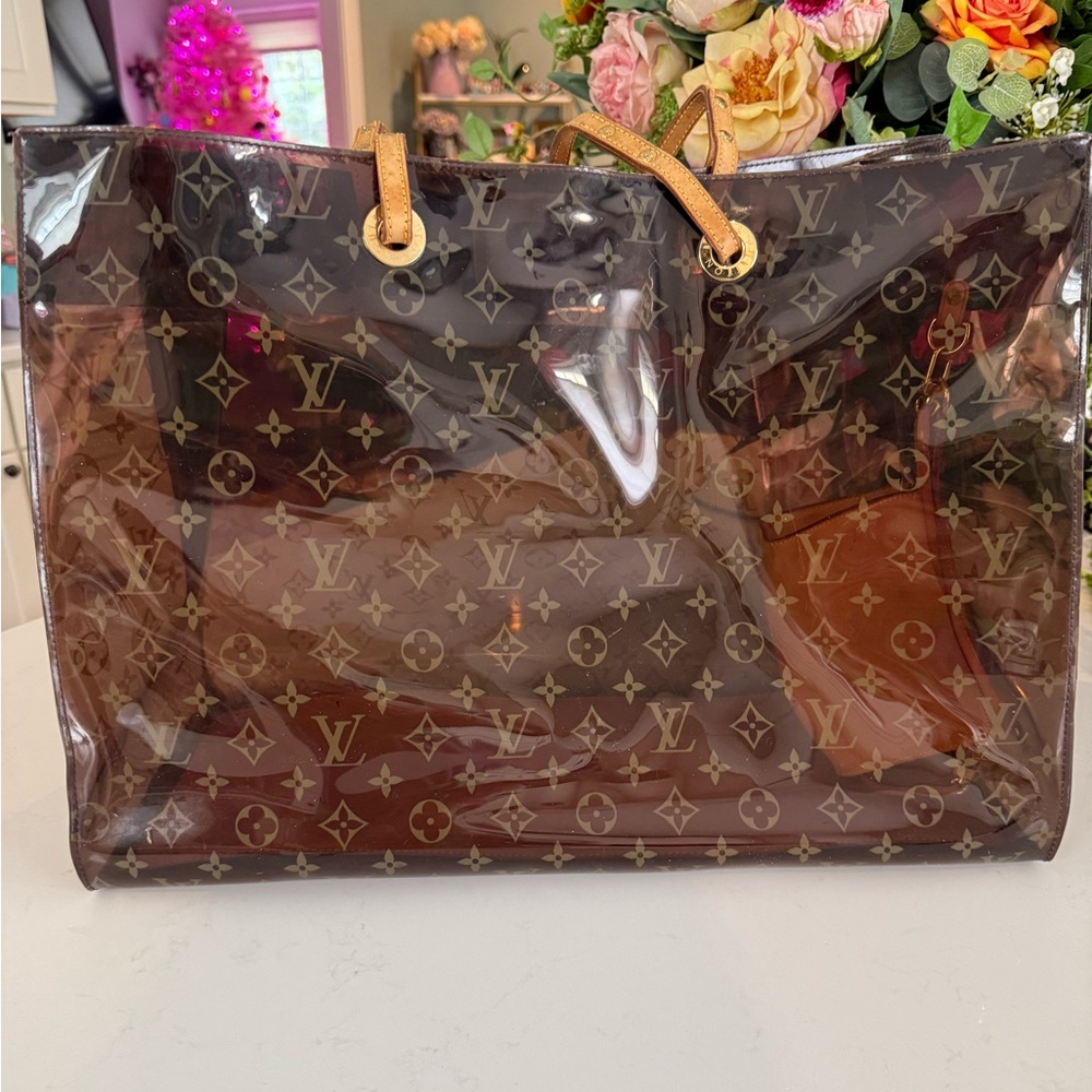 Louis Vuitton Translucent Monogram Ambre Cabas Cruise GM Clear Tote w/ LV Pouch - Picture 16 of 16